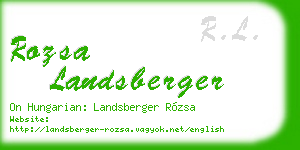 rozsa landsberger business card